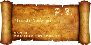 Plesch Noémi névjegykártya